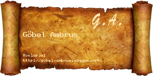 Göbel Ambrus névjegykártya